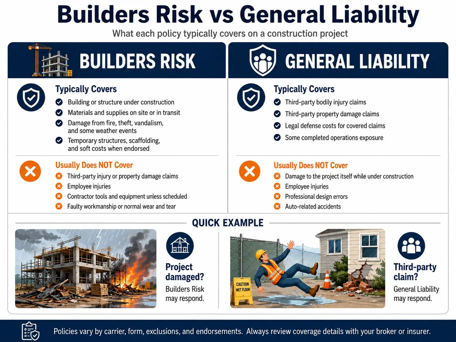 Builder's Risk vs General Liability: Which Pays? (2026)