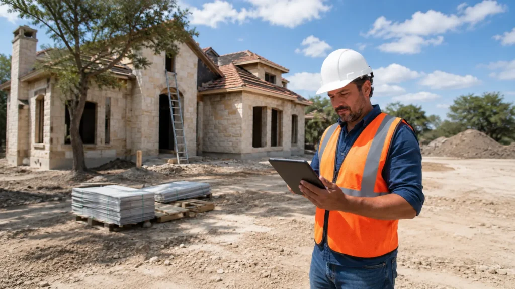 San Antonio contractor reviewing general liability insurance cost and COI requirements at a Bexar County jobsite, 2026.