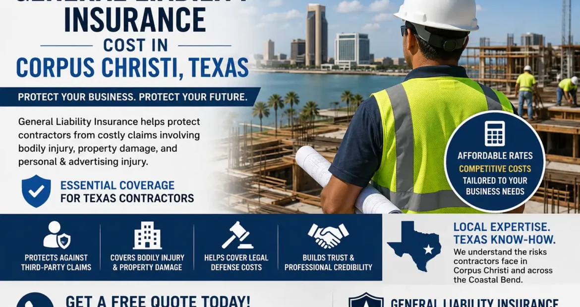 Contractor reviewing general liability insurance and COI requirements for a Corpus Christi job site.