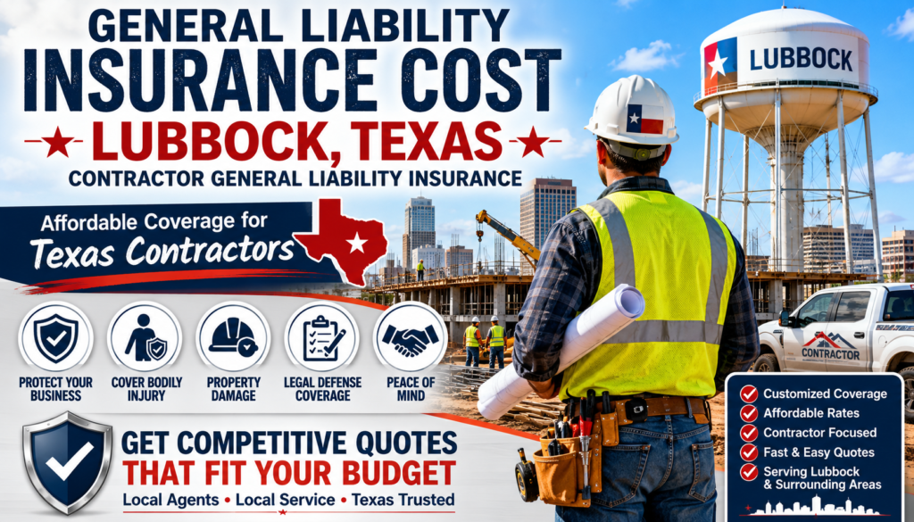 Contractor reviewing general liability insurance and COI requirements for a Lubbock job site.