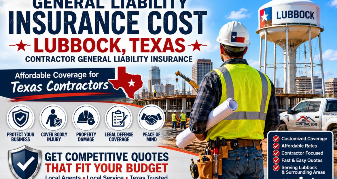 Contractor reviewing general liability insurance and COI requirements for a Lubbock job site.