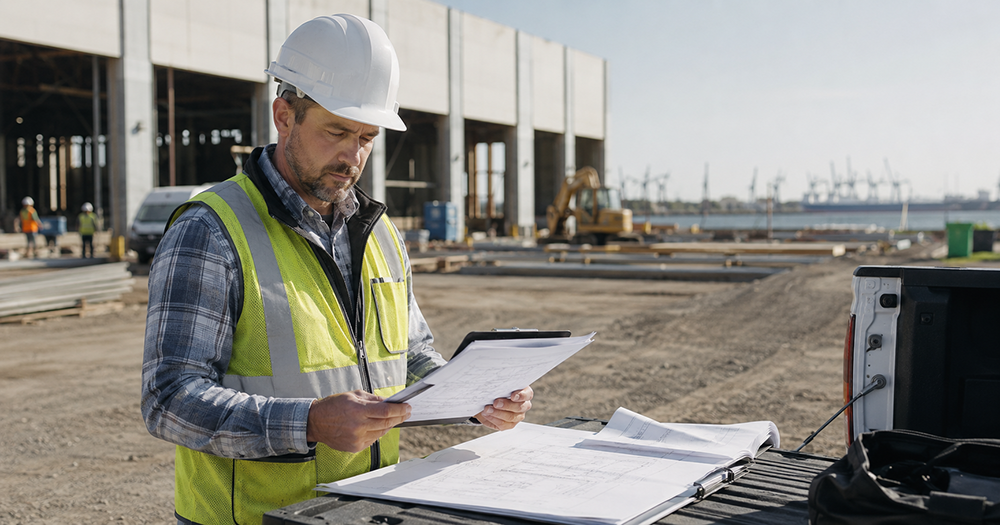 Contractor reviewing general liability insurance and COI requirements for a Stockton job site.