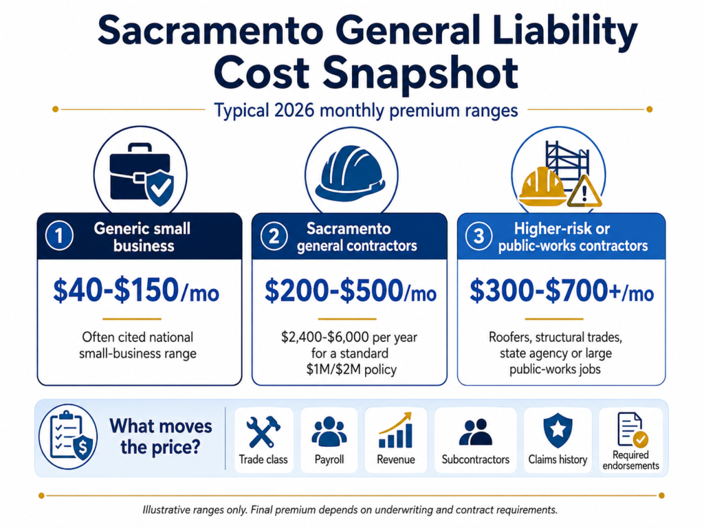 General Liability Rate Calculation General Liability Insurance Cost Sacramento CA: 2026 Guide