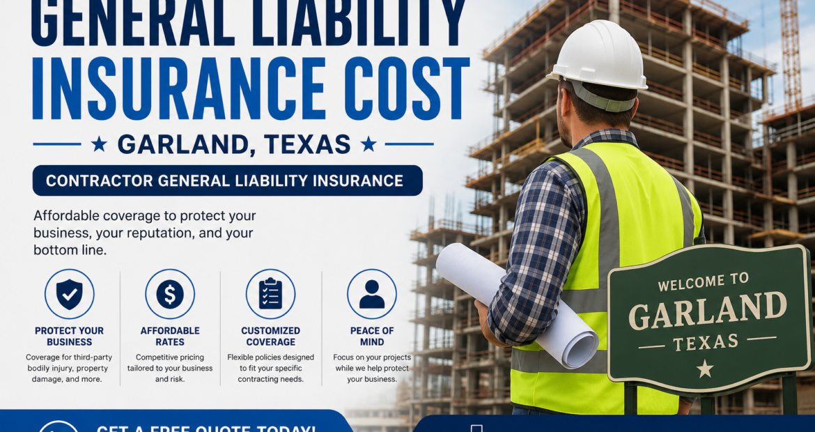 Contractor reviewing general liability insurance and COI requirements for a Garland job site.
