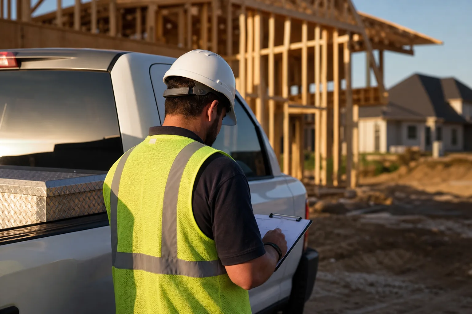 Contractor reviewing general liability insurance and COI requirements for an Amarillo, Texas job site
