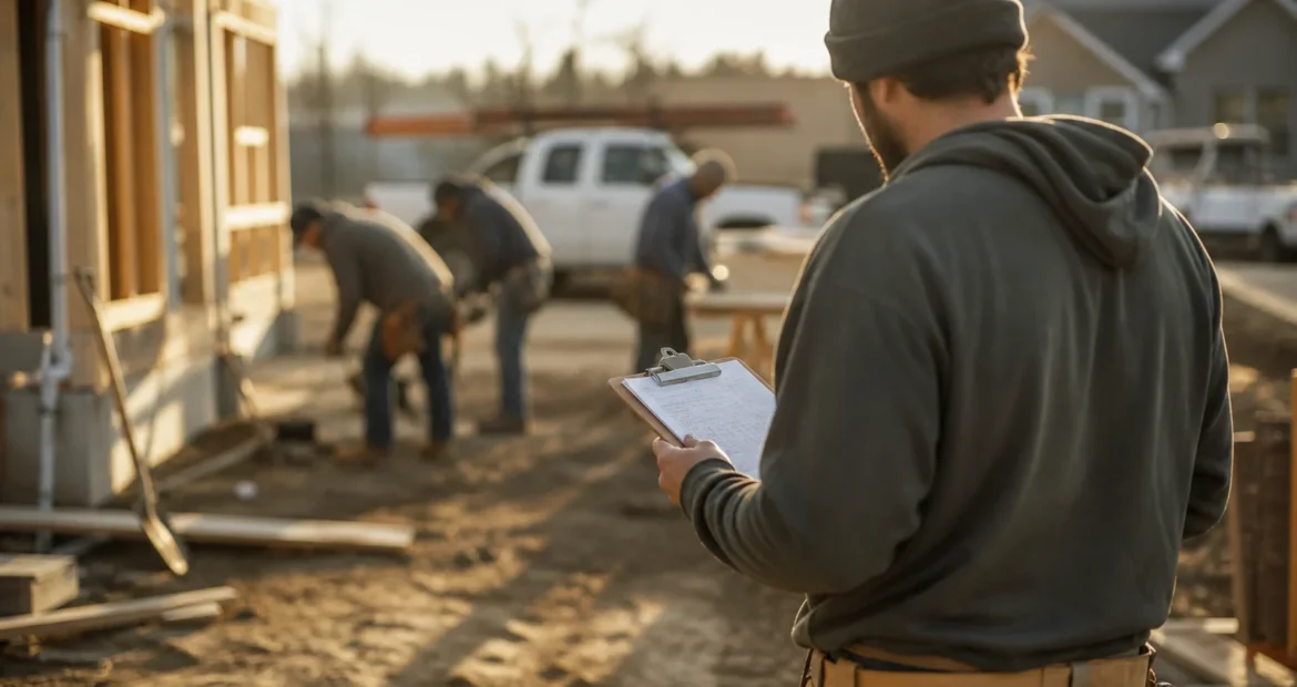 Small construction crew on a residential jobsite where the owner carries workers compensation coverage.